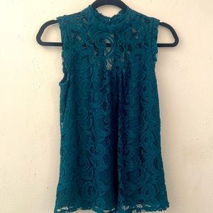 Beautiful deep teal lace blouse